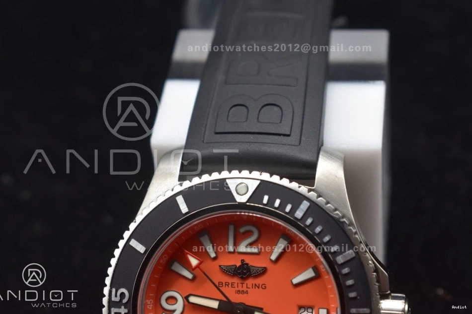 Bezel Orange Dial Superocean Automatic 44 TF A2824 Black Edition Rubber On Strap Best 1:1 Black 0511